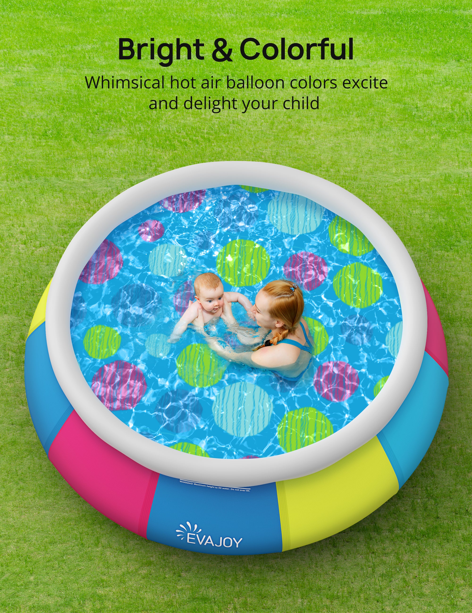 Evajoy Inflatable Swimming Pool Above Ground Pool 10ft x 30in Fast Set Pools WM
