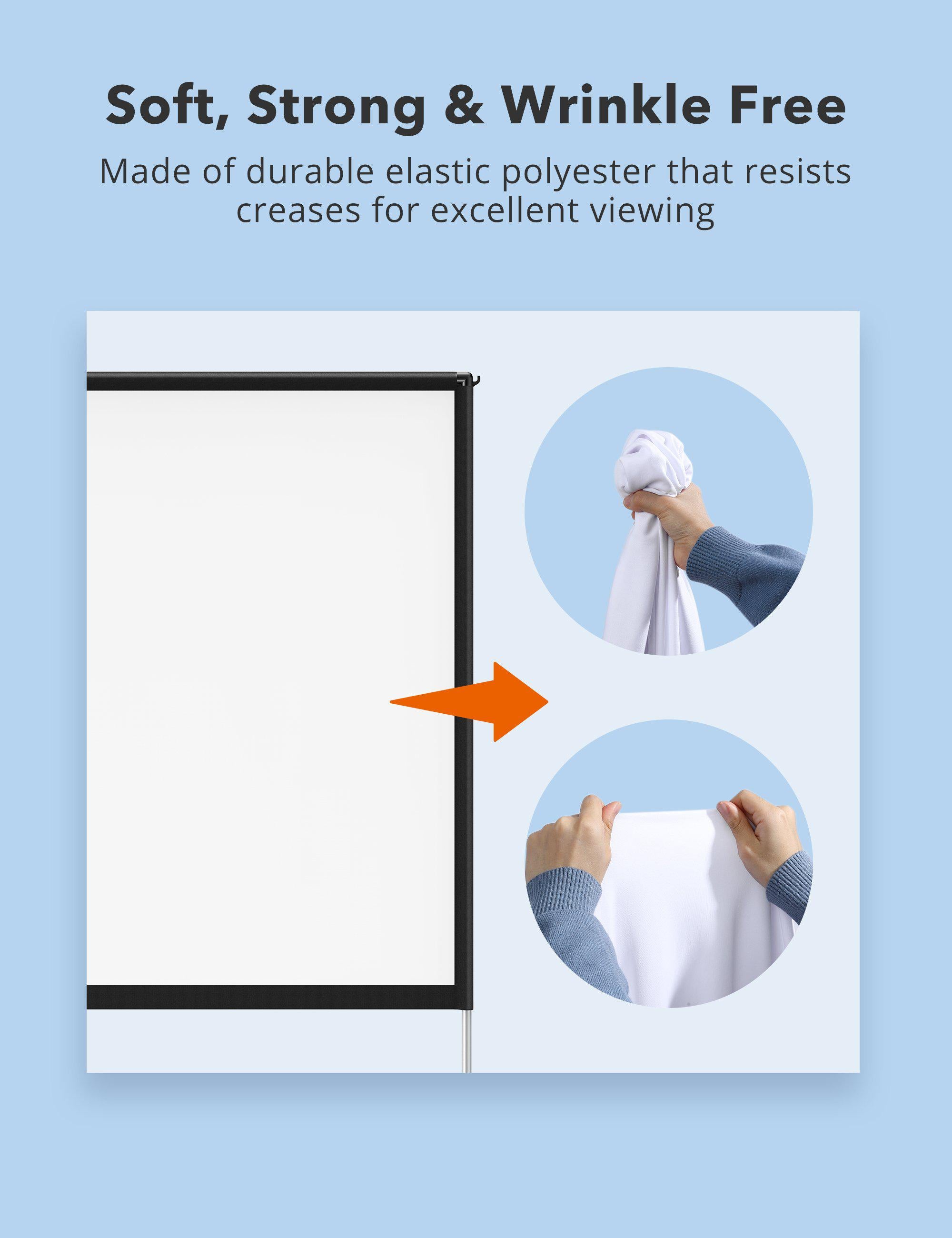 Freestanding Projection Screen HP027, Portable Front & Rear Projection Screen-TaoTronics