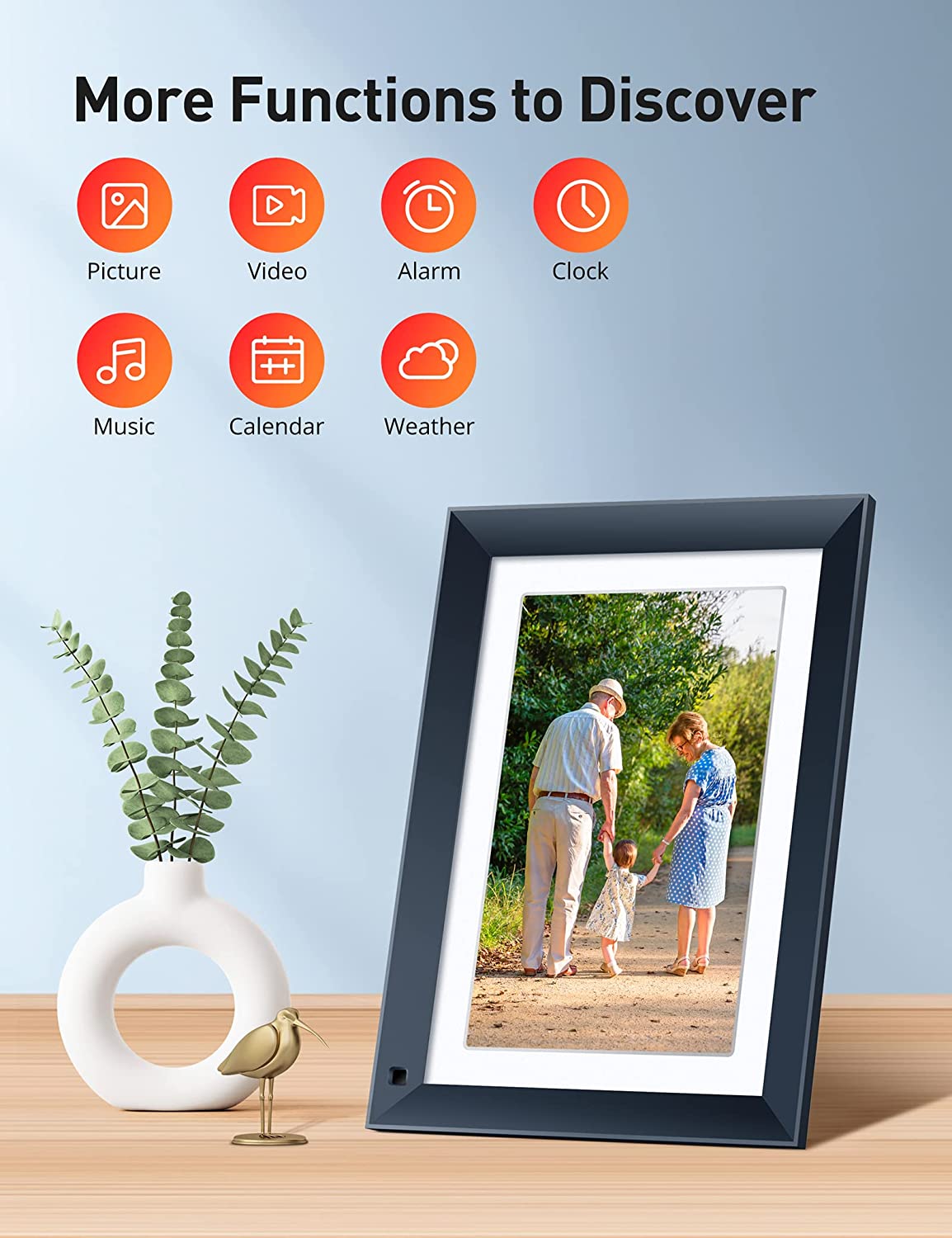 Evatronic 11 Inch Digital Photo Frame, 2K WiFi Smart Picture Frame, Touch Screen,