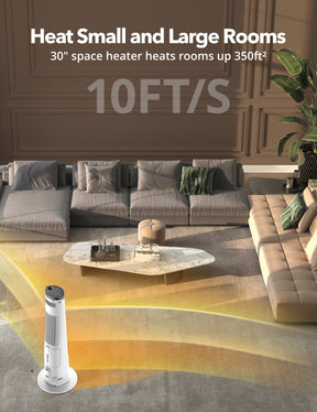 TaoTronics 30" Electric Space Heater & Humidifier 019, 1500W Whole Room Heater with 1L Water Tank for Home