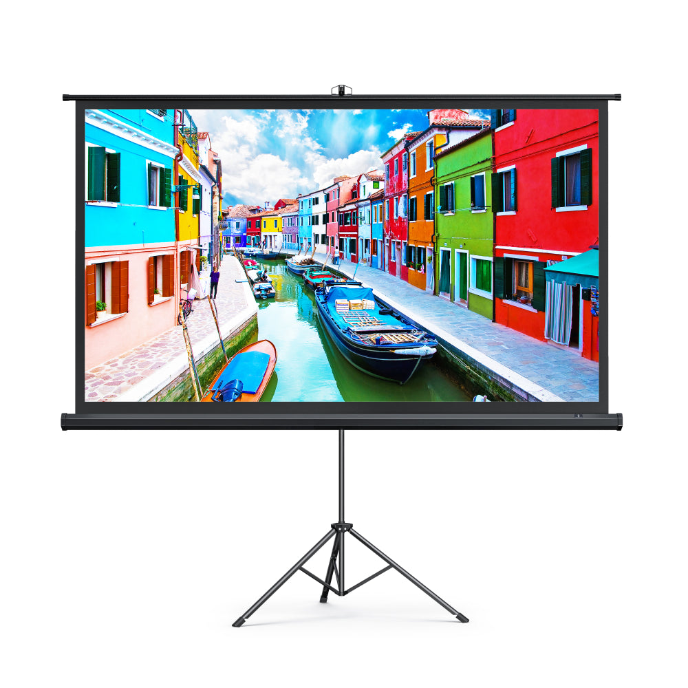 100'' Projector Screen with Stand HP021, Upgraded for Indoor Outdoor Use-TaoTronics