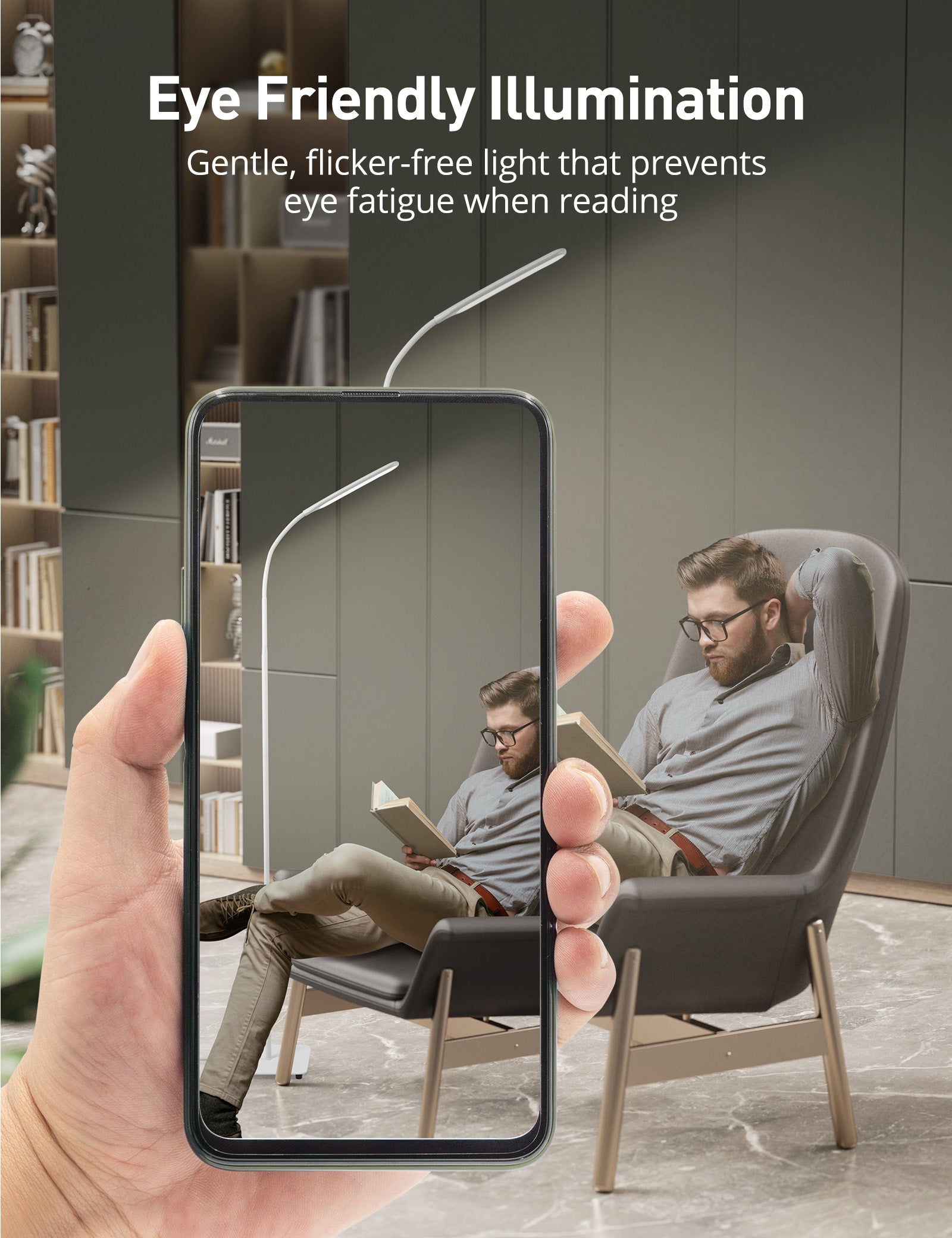 Sympa Floor Lamp DL023, Dimmable Standing Tall Pole Light Touch Control-Table Lamps-ParisRhone