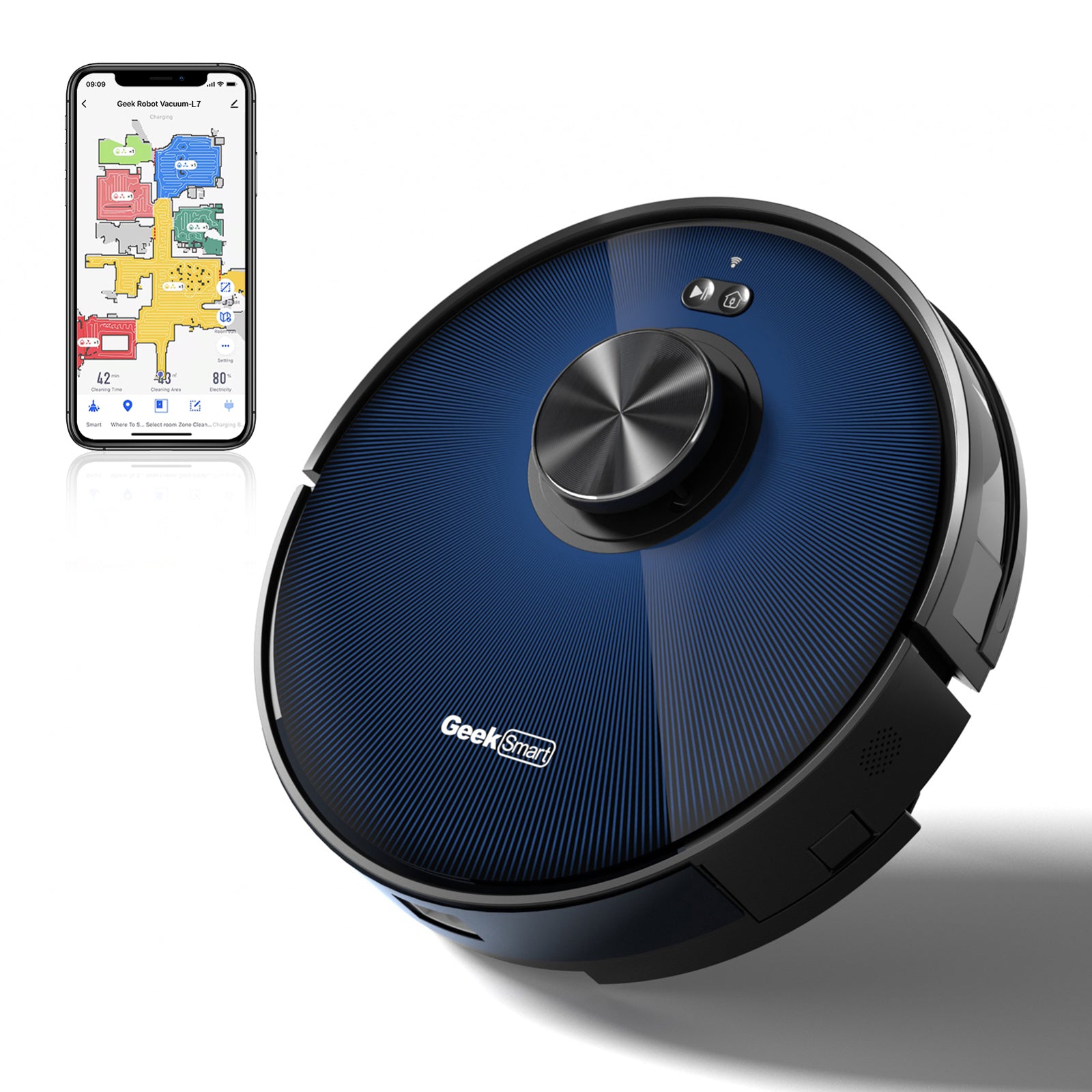 Geek Smart L7 Laser Robot Vacuum Cleaner , LDS Navigation, MAX 2700 PA Suction, Wi-Fi Connected APP