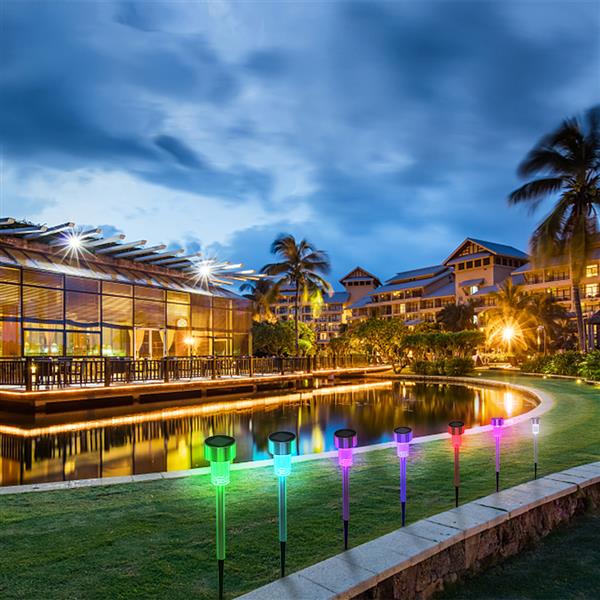 24pcs 5W High Brightness Solar Power LED Lawn Lamps with Lampshades Seven Color