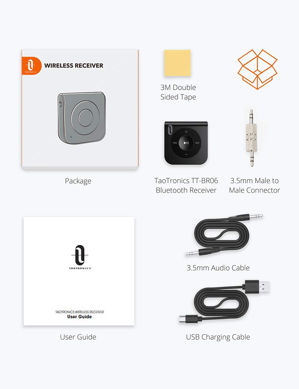 Bluetooth Receiver, AUX Adapter Wireless Audio Adapter-TaoTronics