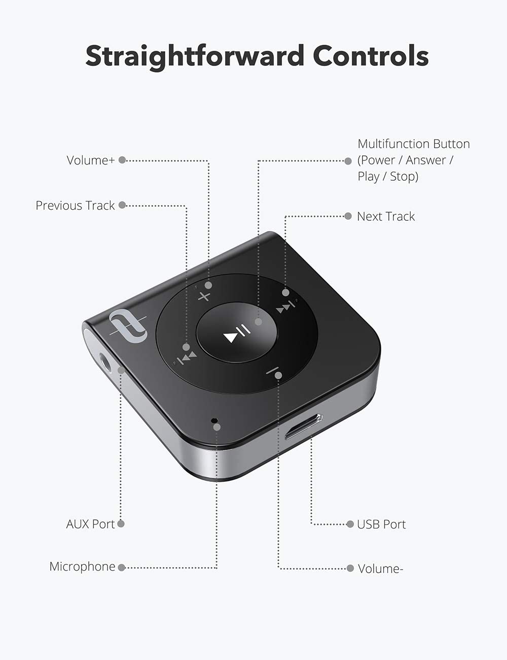 Bluetooth Receiver, AUX Adapter Wireless Audio Adapter-TaoTronics