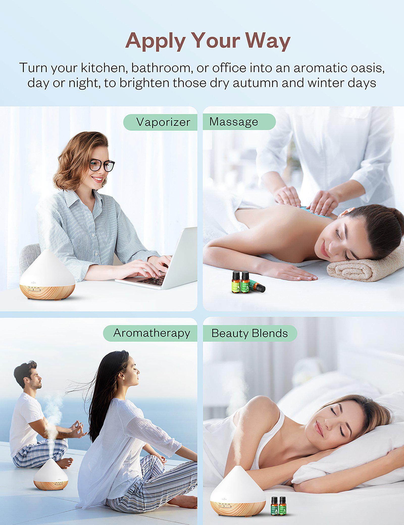 Aromatherapy Essential Oil Top 6 10ml Pure & Therapeutic Grade-TaoTronics US