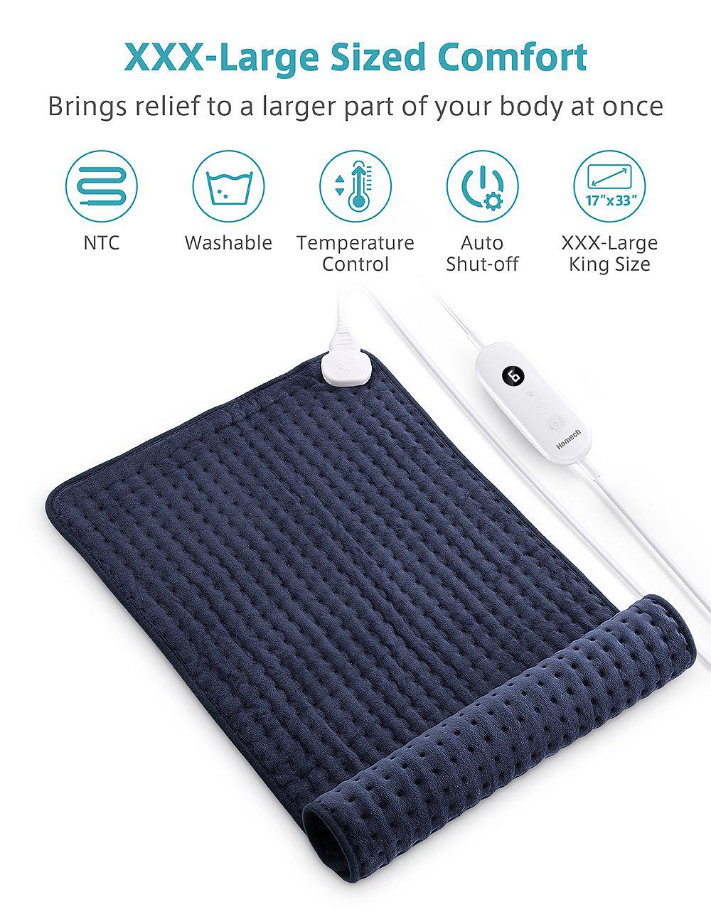 Homech Heating Pad for Back Pain and Cramps, Ultra-Soft Heat Pad-TaoTronics