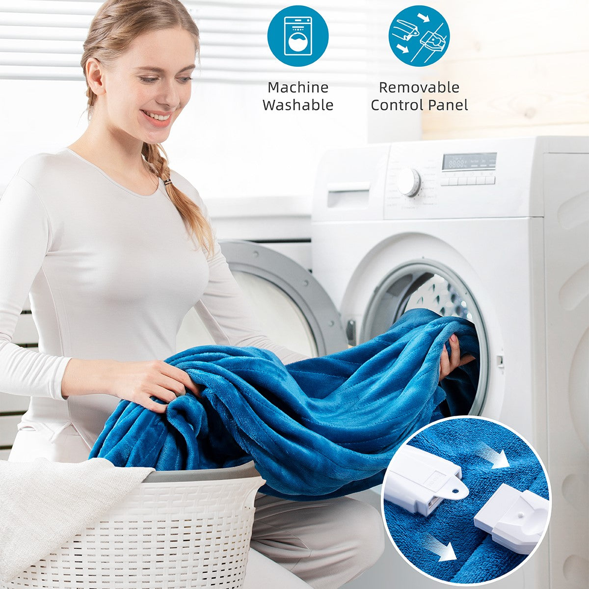 iTeknic Electric Blanket Heated Blanket 50" x 60" Flannel Heated Throw