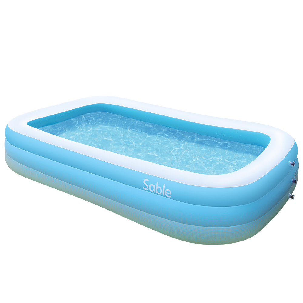 Sable Durable Family Full-Sized Inflatable Pool 118" X 72" X 22" easy to set