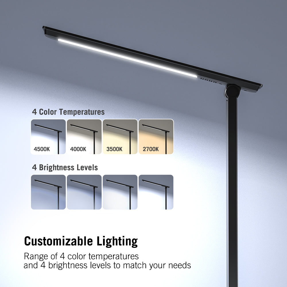QI-Tech LED Desk Lamp DL057, Advanced-5th Generation Stable Wireless Charging for All Phones
