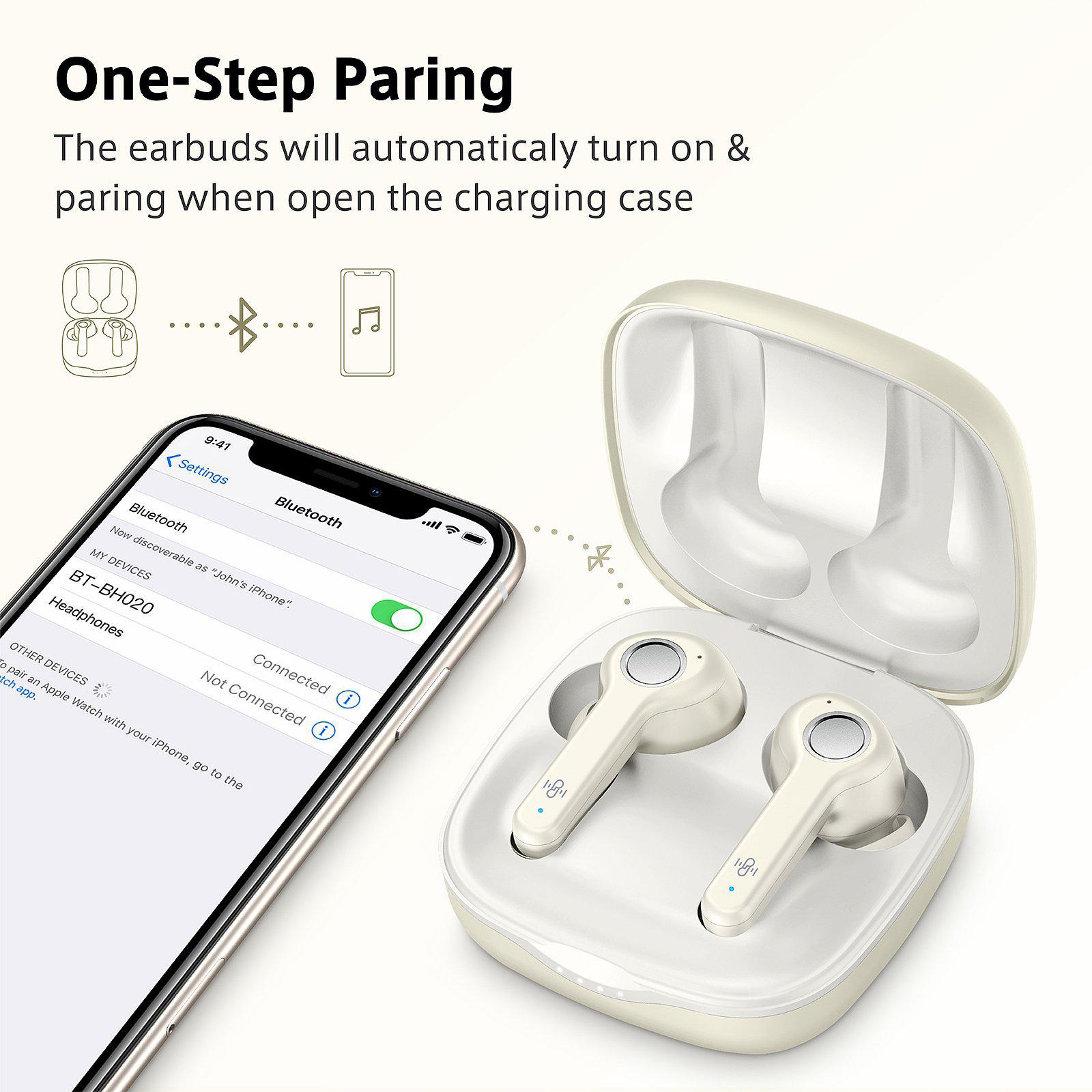 Boltune-Wireless Earbuds 020, Upgraded Boltune Bluetooth V5.2 in-Ear Stereo Wireless Headphones-TaoTronics US
