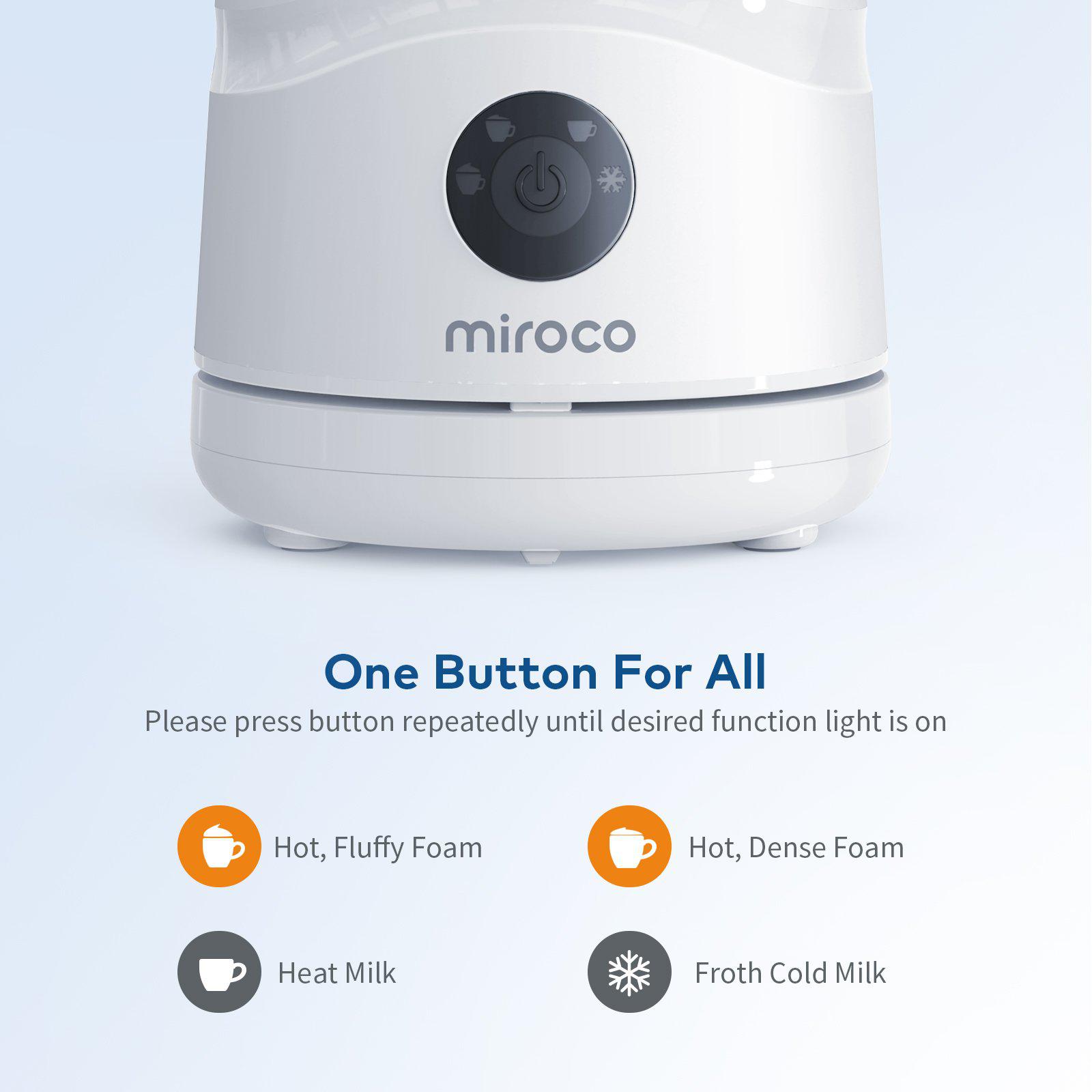 Milk Frother, Miroco Electric Milk Steamer Soft Foam Maker for Hot and Cold Milk Froth-TaoTronics