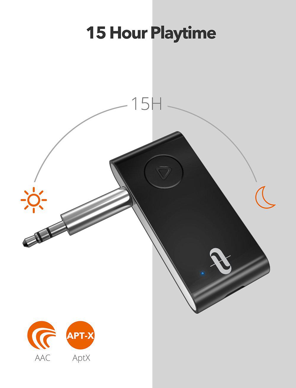 TaoTronics Bluetooth AUX Adapter AptX Low Latency Bluetooth Receiver BR009 Gallery 4