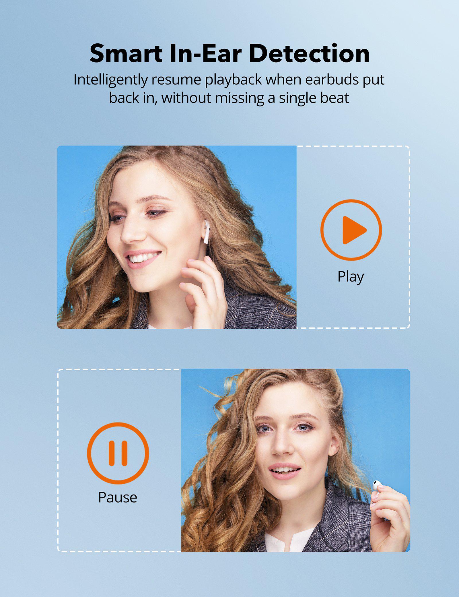 4 Noise Cancelling Microphones for Clear Call, Wireless Earbuds with Bluetooth 5.2-TaoTronics