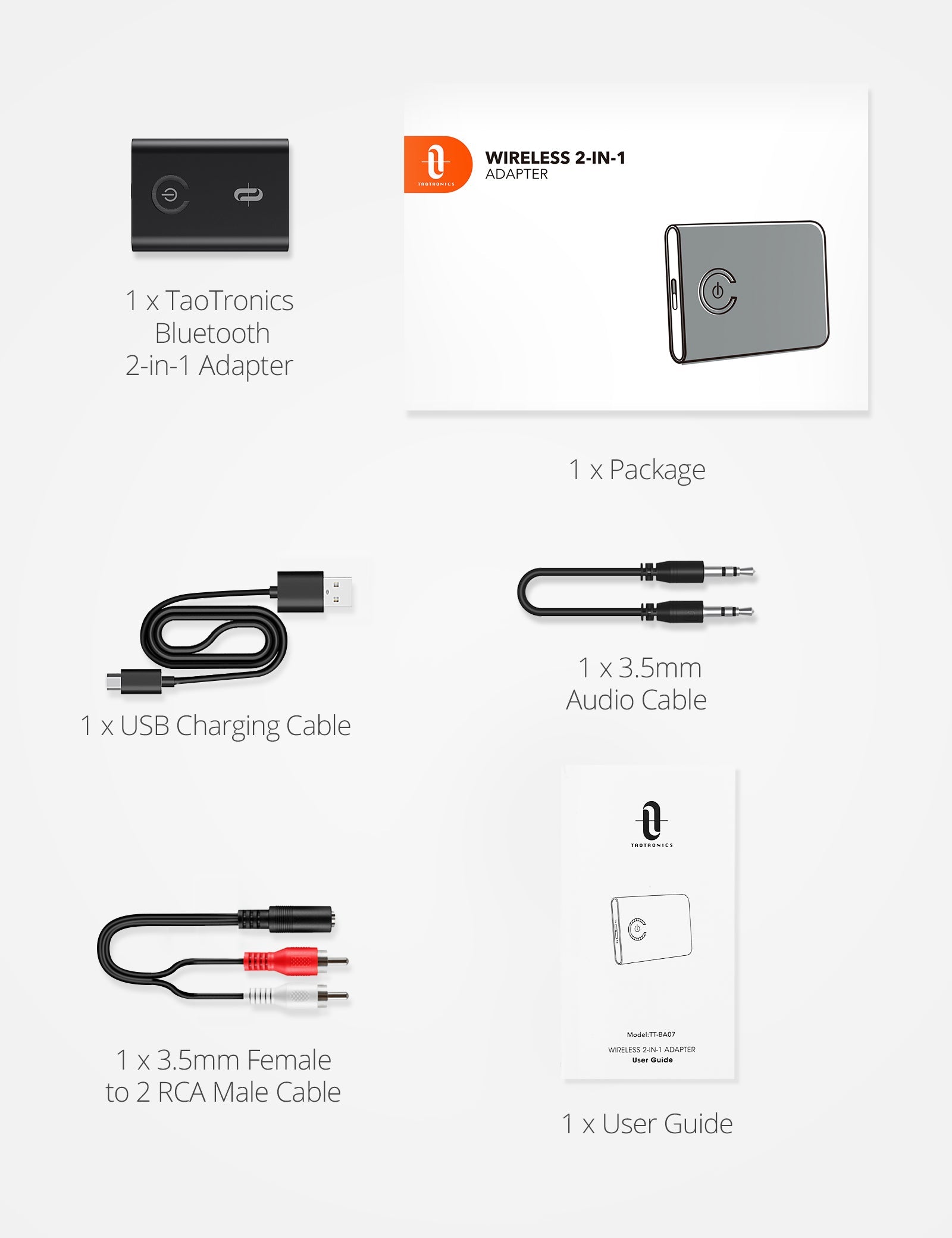 Bluetooth 5.0 Low Latency Transmitter and Receiver, 3.5mm Wireless Audio Adapter for TV/Home Stereo System