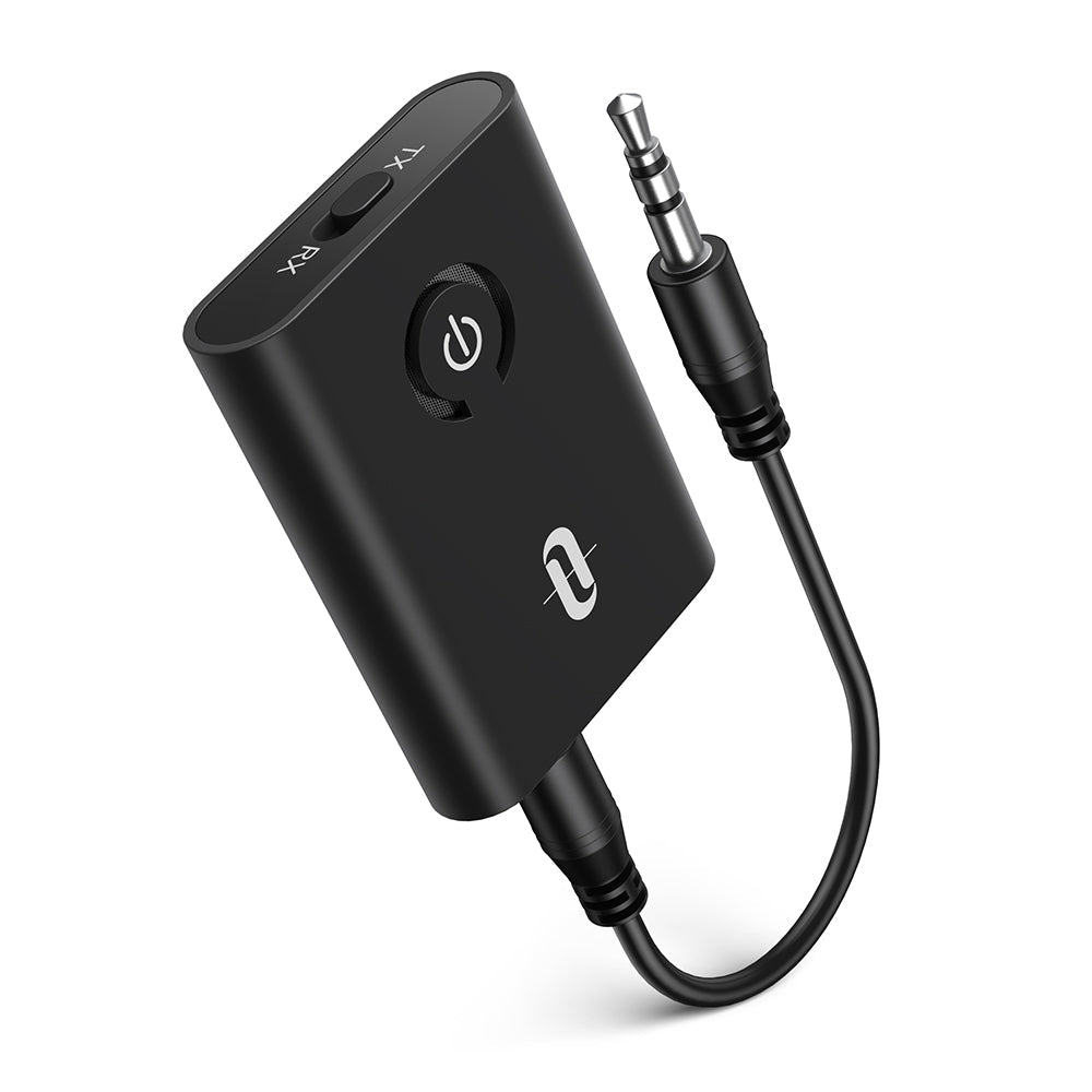 Bluetooth 5.0 Low Latency Transmitter and Receiver, 3.5mm Wireless Audio Adapter for TV/Home Stereo System