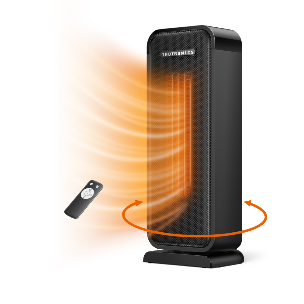TaoTronics PTC Ceramic Space Heater 1500W Portable Tower Heater with 65° Oscillation-TaoTronics US