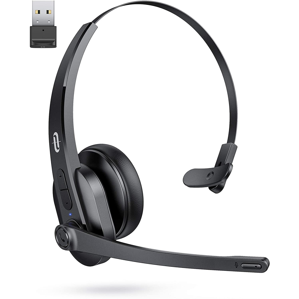 Trucker Bluetooth Headset with Microphone, 40 Hrs Wireless Headset