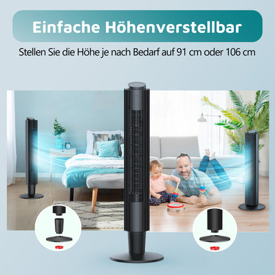 Paris Rhône  Oscillating Tower Fan TF005,42” or 36” Height Adjustable