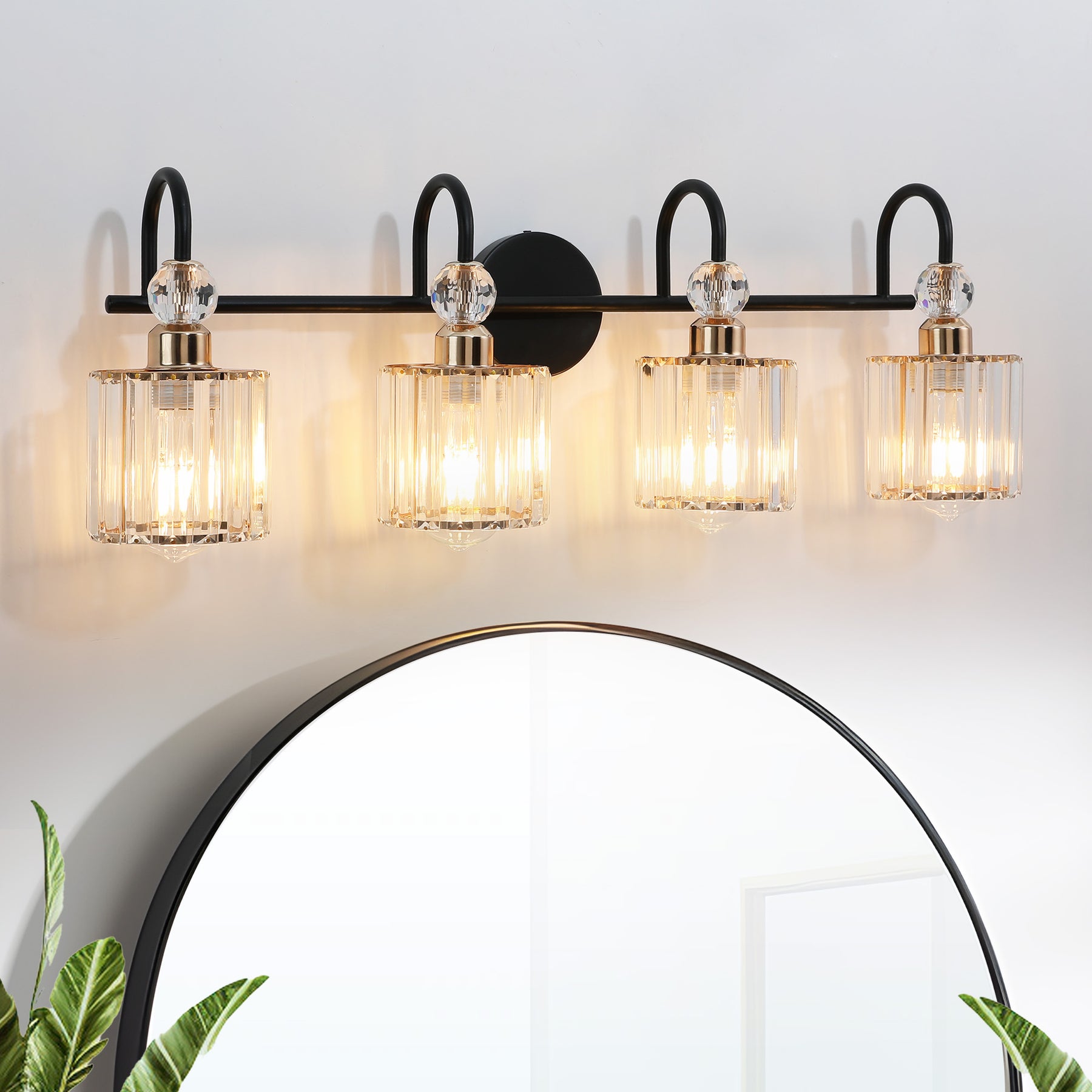 Black and gold 3 discount light vanity light