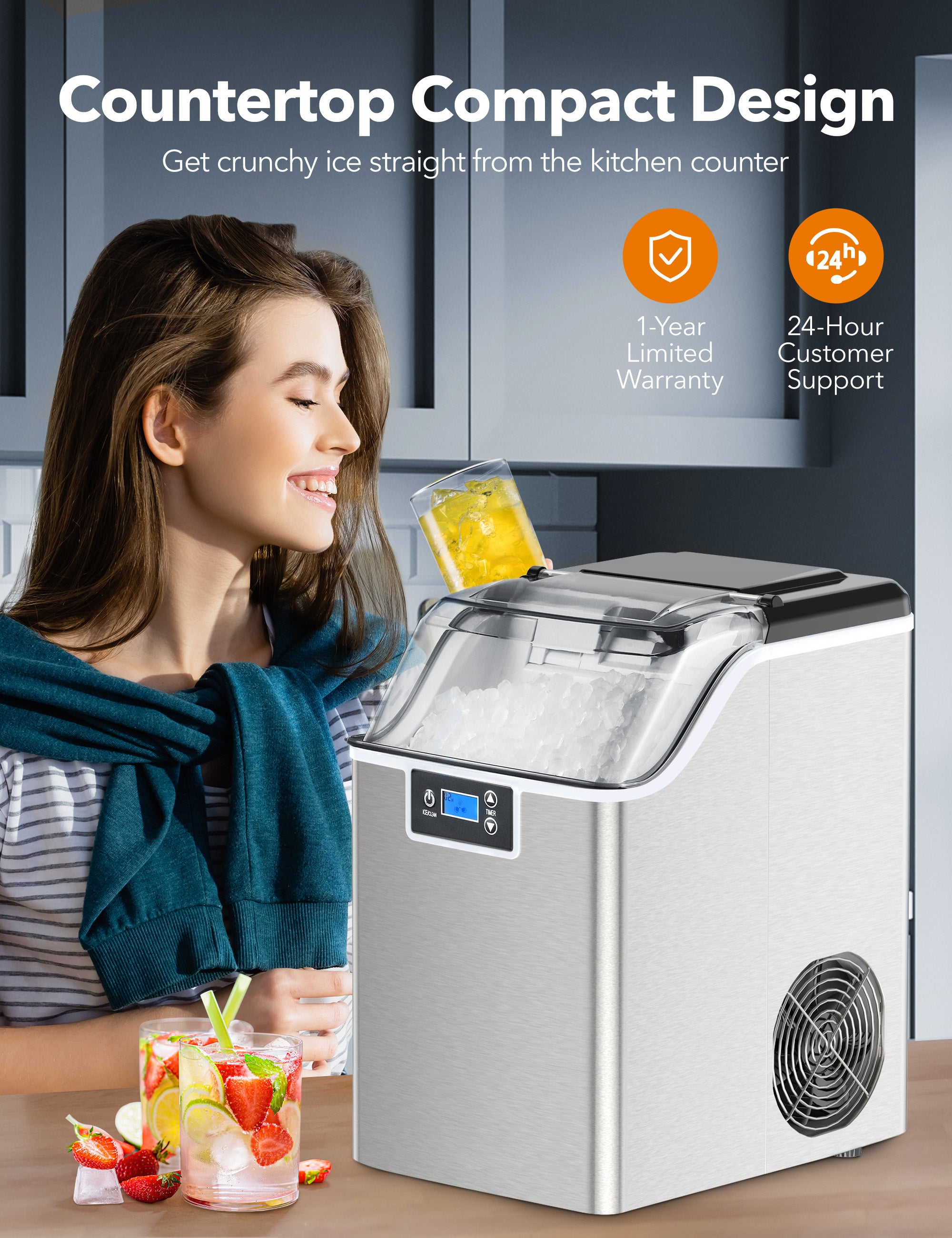 TaoTronics Ice Maker NB-IC001, Smart Countertop Compact Machine with One Click