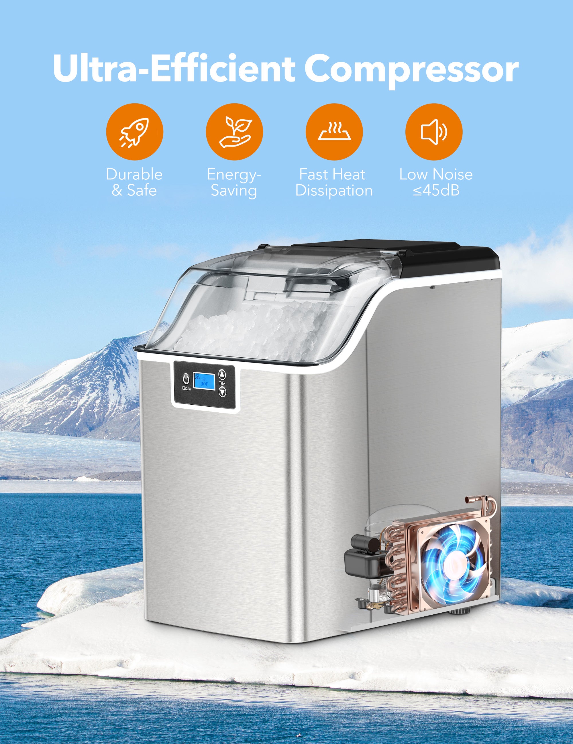 TaoTronics Ice Maker NB-IC001, Smart Countertop Compact Machine with One Click