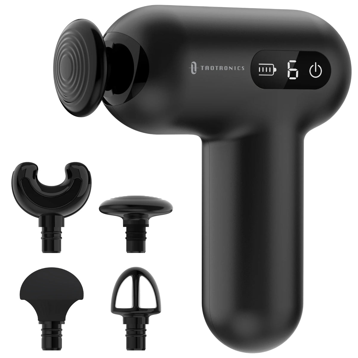 TaoTronics TT-PCA005 Mini Massage Gun, Portable Deep Tissue Massager with 6 Speeds & Quiet Motor