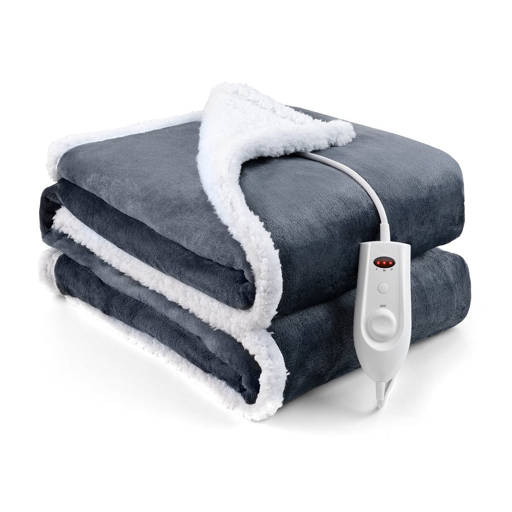 【50" x 60"】Evajoy Fluffy Sherpa Flannel Heated Throw Blanket, Full Size Blanket Throw with 3 Heating Levels 2024
