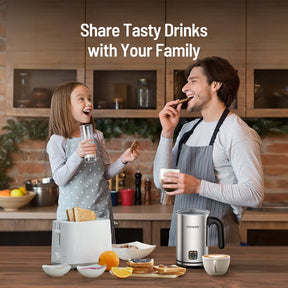 Miroco Milk Frother 011,with Hot & Cold Milk Functionality, Automatic Stainless Steel Milk Steamer