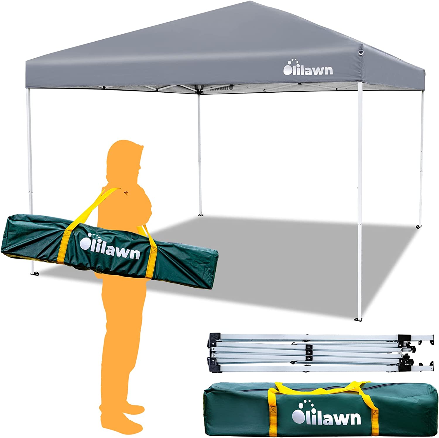 10x10 Canopy Pop up Canopy OLILAWN, Canopy Tent 10x10 with UPF 50+ Waterproof