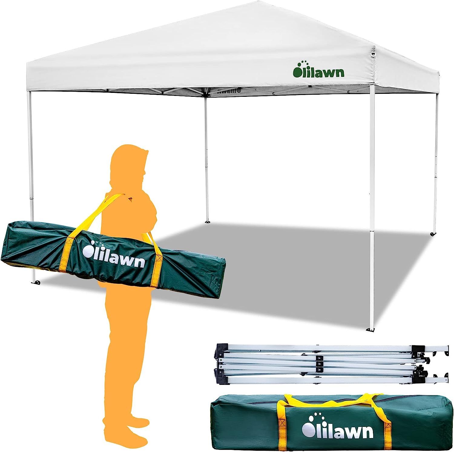10x10 Canopy Pop up Canopy OLILAWN, Canopy Tent 10x10 with UPF 50+ Waterproof