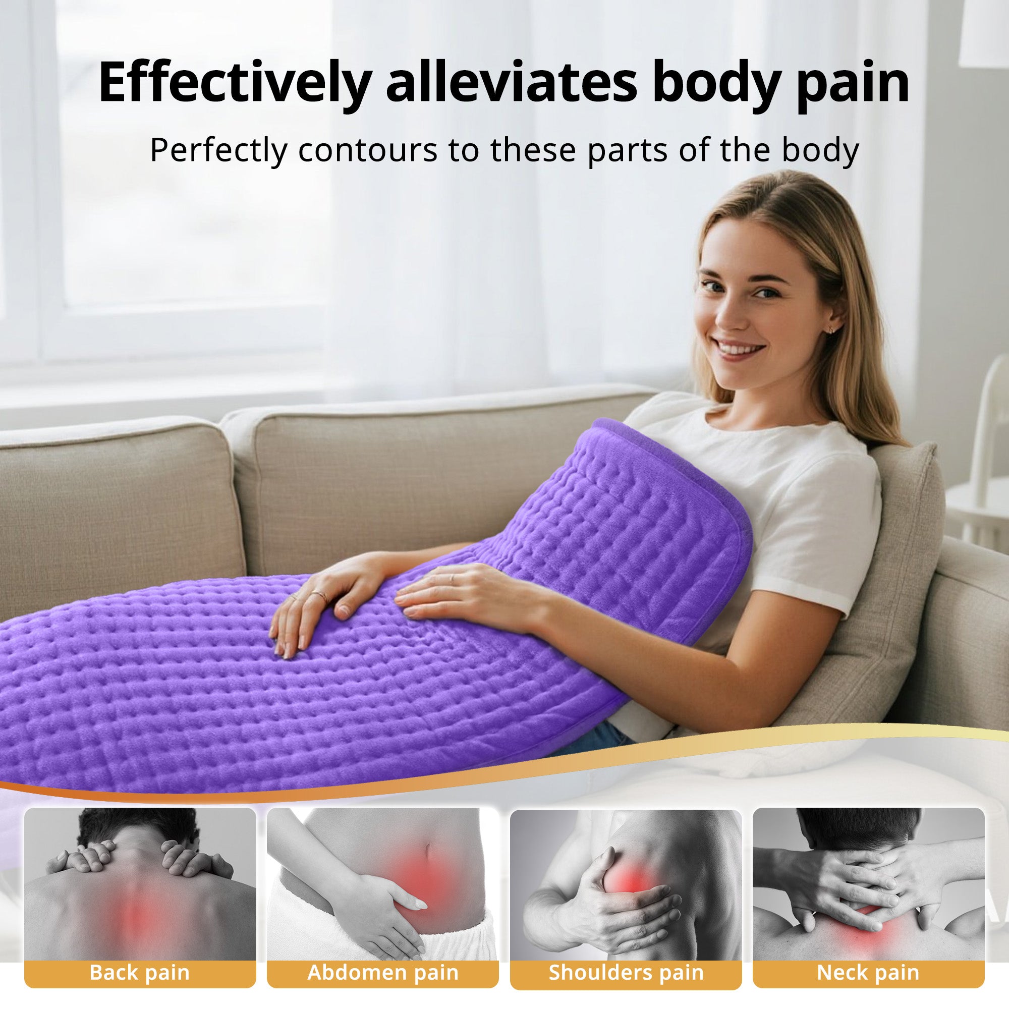 Siinsay Heating Pad, Electric Heating Pad for Back Pain Relief, 17*33 in WM
