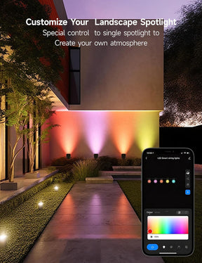 TaoTronics Outdoor Spot Lights , IP65 Waterproof Outdoor Lights RGB Color Changing Spotlight