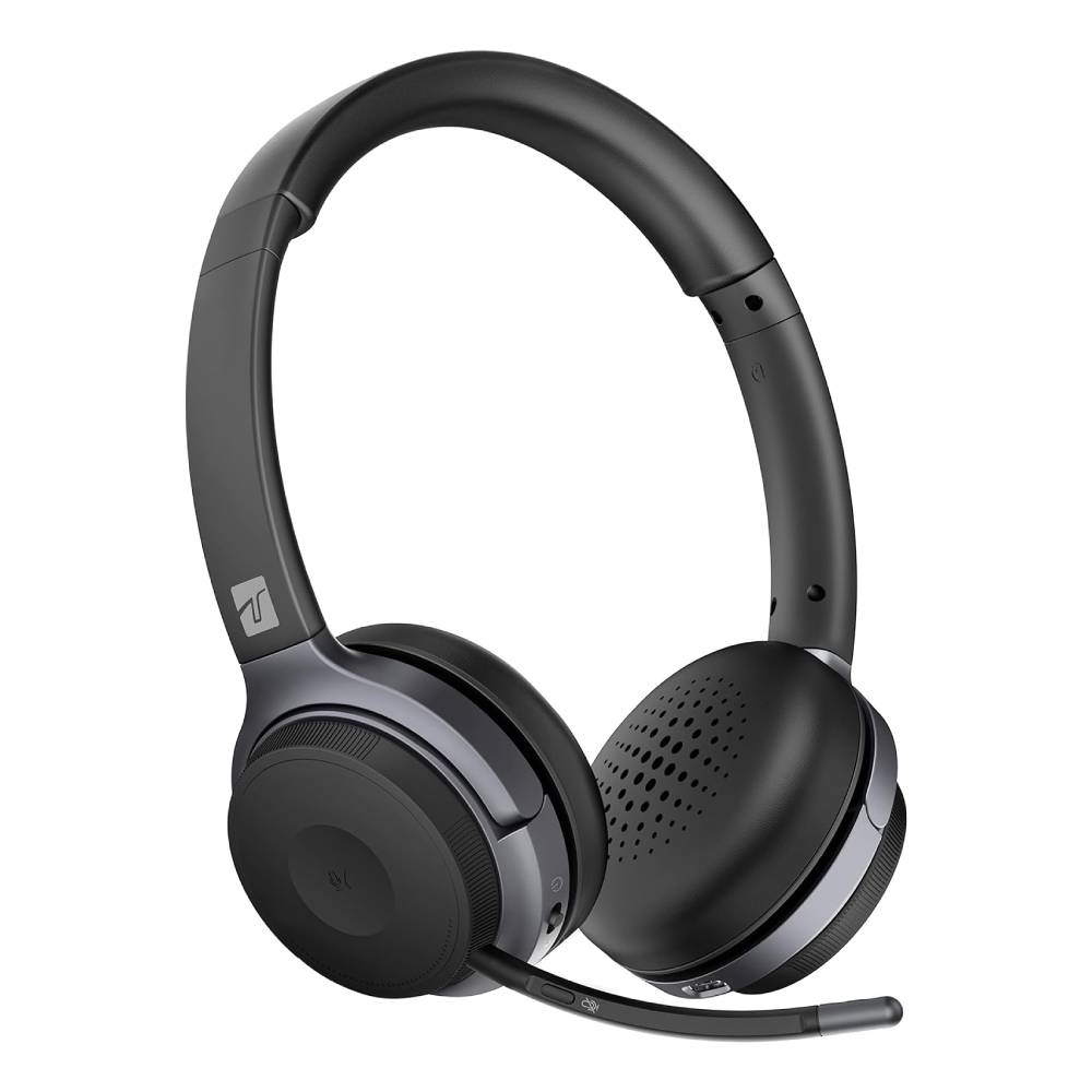 Bluetooth Headphone, Detachable Mic, Noise Cancelling, 26H Talk Time, Home/Office Compatible