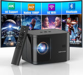 DBPOWER 5G WiFi Mini Bluetooth Projector 4K Support, 300 ANSI HD 1080P Portable Video Projector