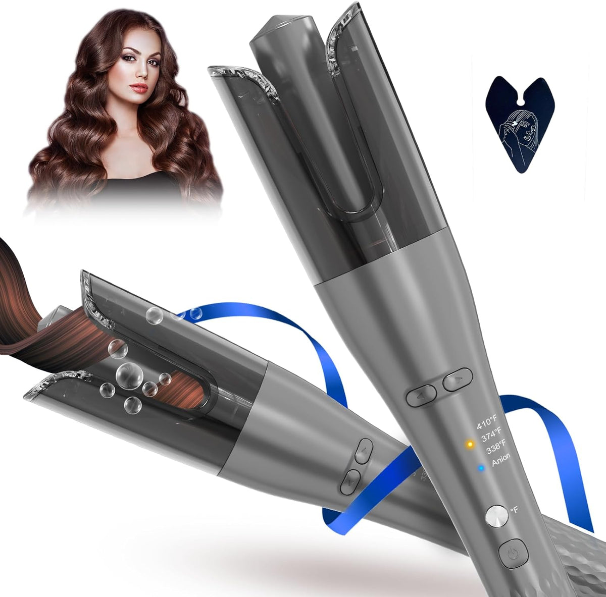 2024 Upgraded TaoTronics Automatic Curling Iron, Rotating Curling Iron with Anion to Protect Hair