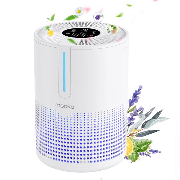 MOOKA HEPA H13 Filter Air Purifier with USB Cable for Smokers Pollen Pets Dust Odors