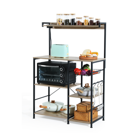 Baker’s Rack with Power Outlet, 6-Tier Kitchen Storage Rack