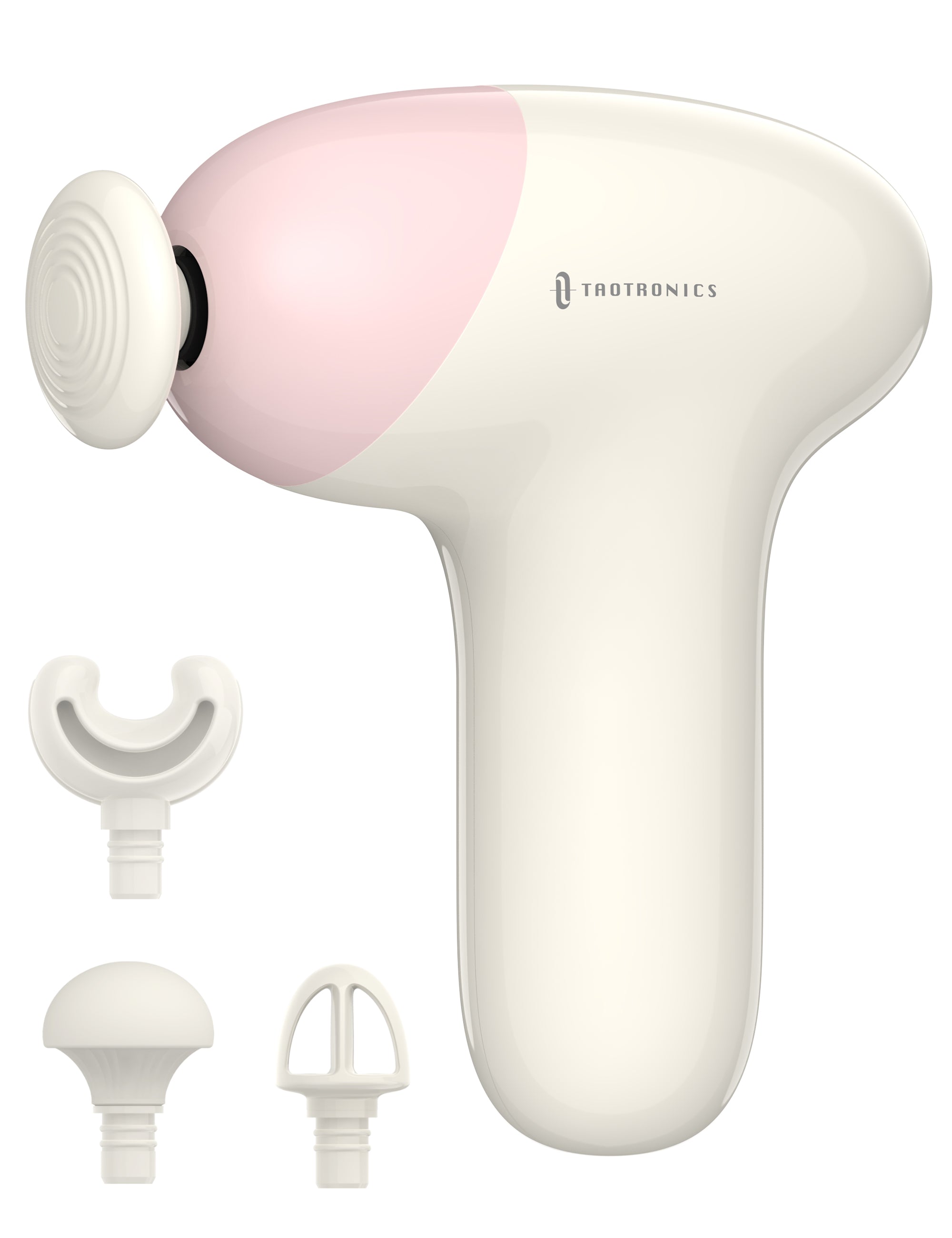 Massage Gun, Deep Tissue Percussion Muscle Massager Handheld Cordless Back Massager with 5 Speeds and 4 Heads(Pink) wm