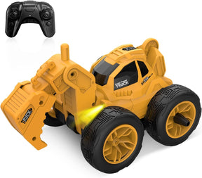 KATTUN Construction Vehicles Toy, 360° Flip and Rotation Remote Control Excavator Truck, 2.4Ghz RC Car