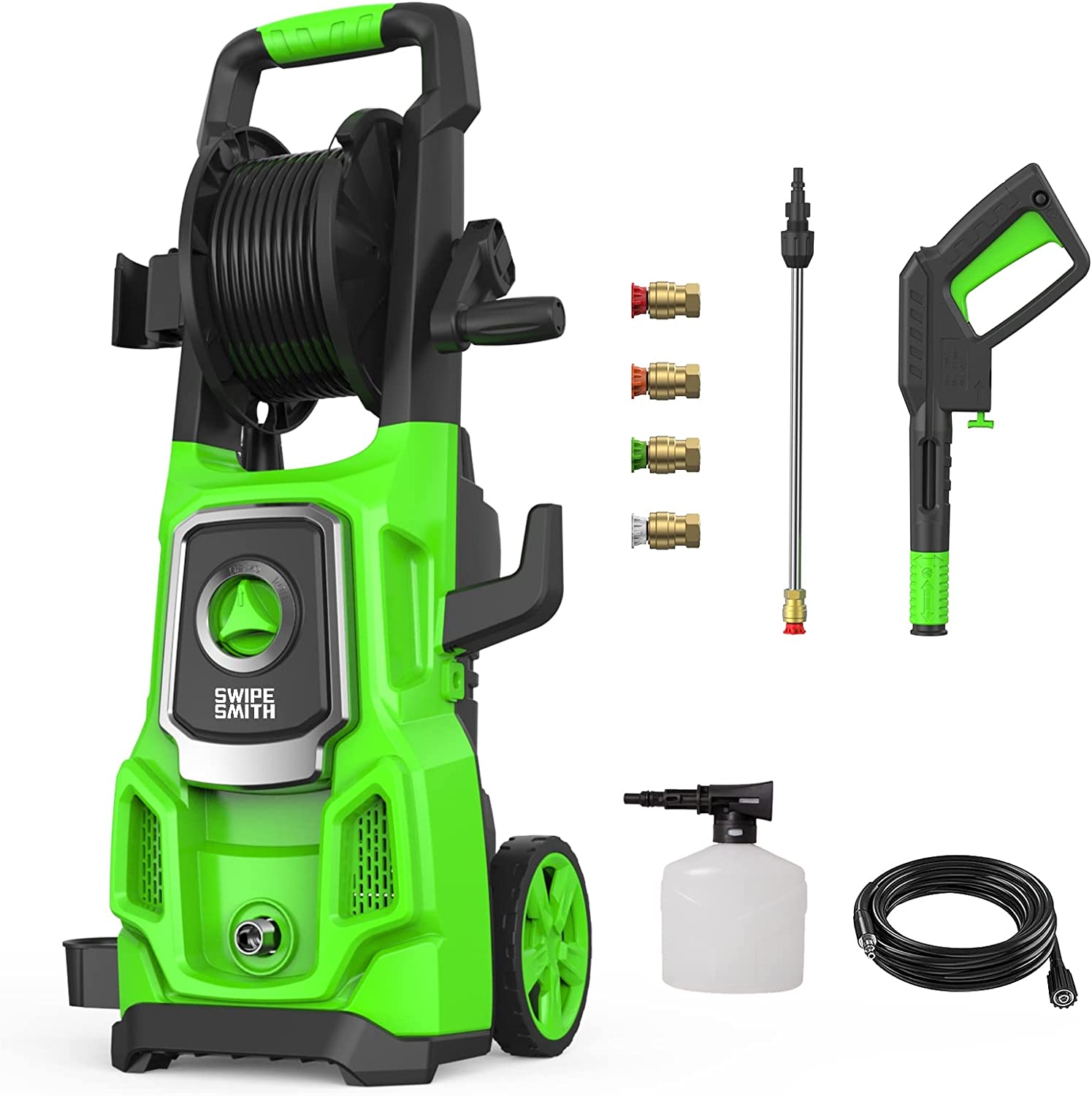 SWIPESMITH Electric Pressure Washer, 3000 Max PSI, 2.6 GPM Power Washer Machine with Hose Reel