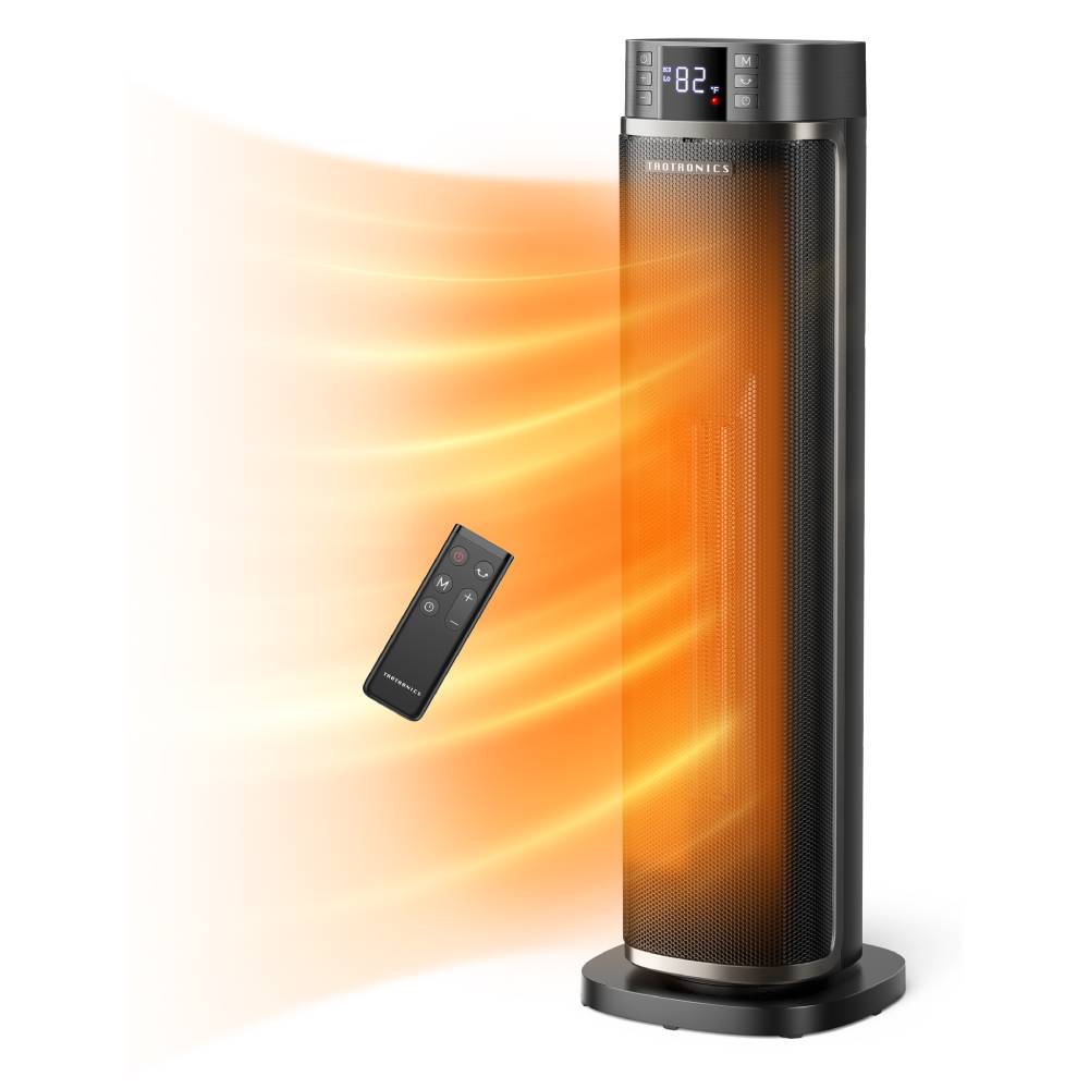 TaoTronics Space Heater, Ceramic Tower Heater with Eco Mode, Remote Control, 65° Oscillation, 12H Timer