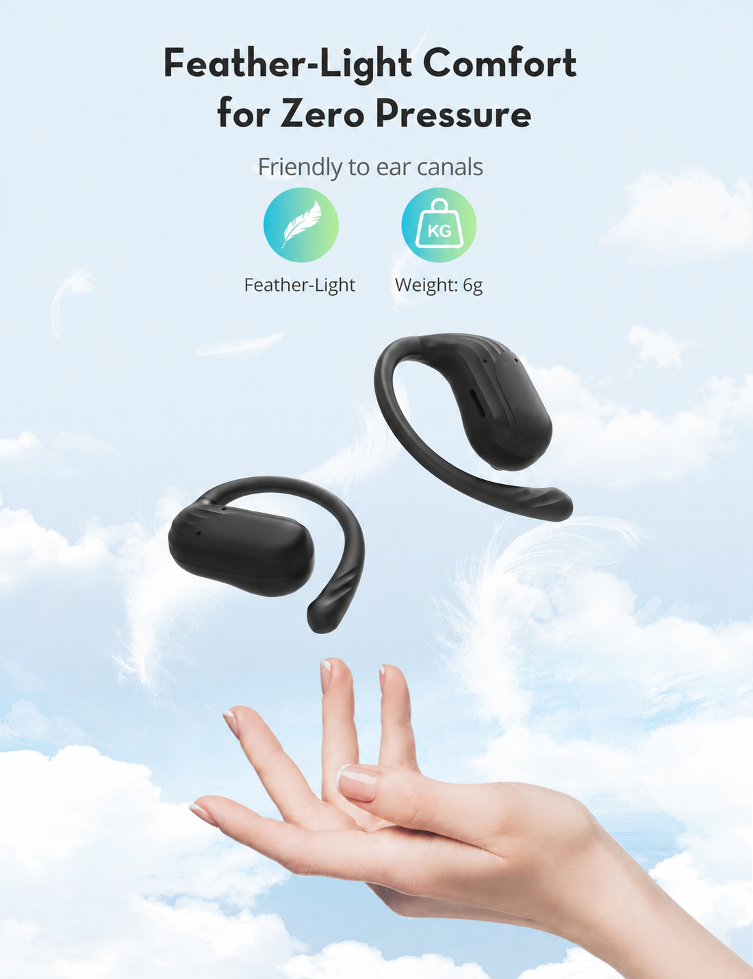 TaoTronics RP-BH1016 Open-Ear Earbuds – Feather-Light Comfort for an Effortless Active Lifestyle