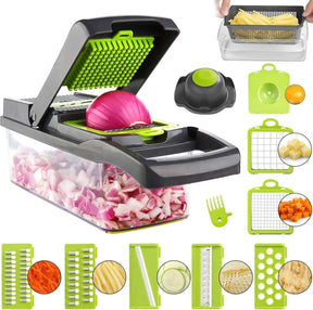 16pcs Multi-functional Vegetable Slicer Set, Kitchen Shredder/grater For  Potatoes, Fruits And Vegetables, Manual Cutting Machine With Replaceable  Blades