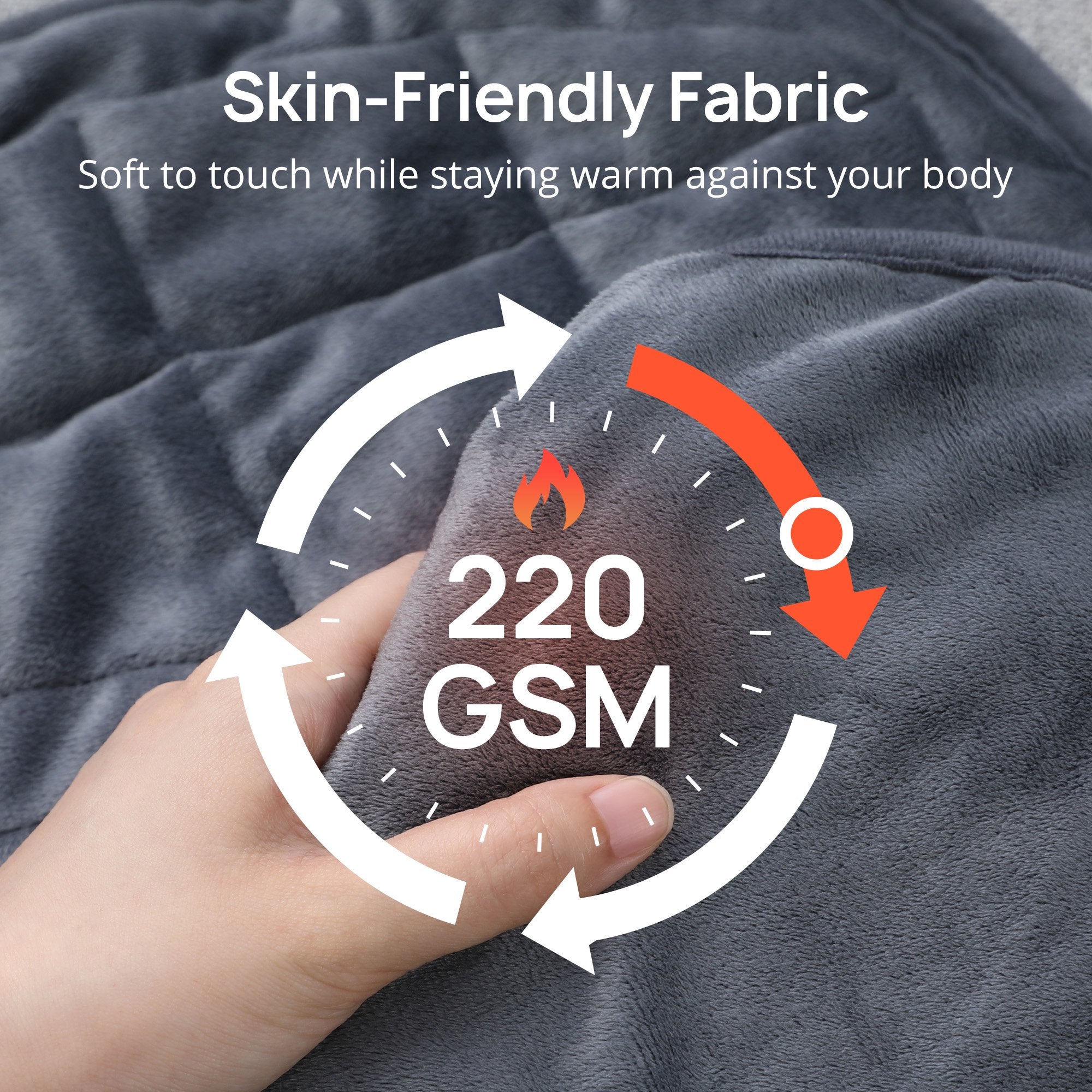 Sable Heating Pad, Weighted Heating Pad for Neck and Shoulders Pain Relief, Electric Heating Pad for Cramps with 4 Heat Settings, 2 Hours Auto-Off, Machine Washable, Gray WM