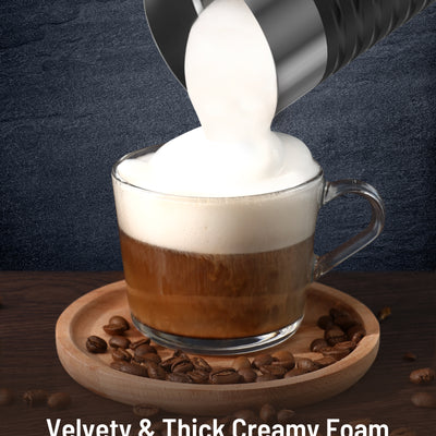 10.1 oz 4-in-1 Milk Frother and Steamer with Handle