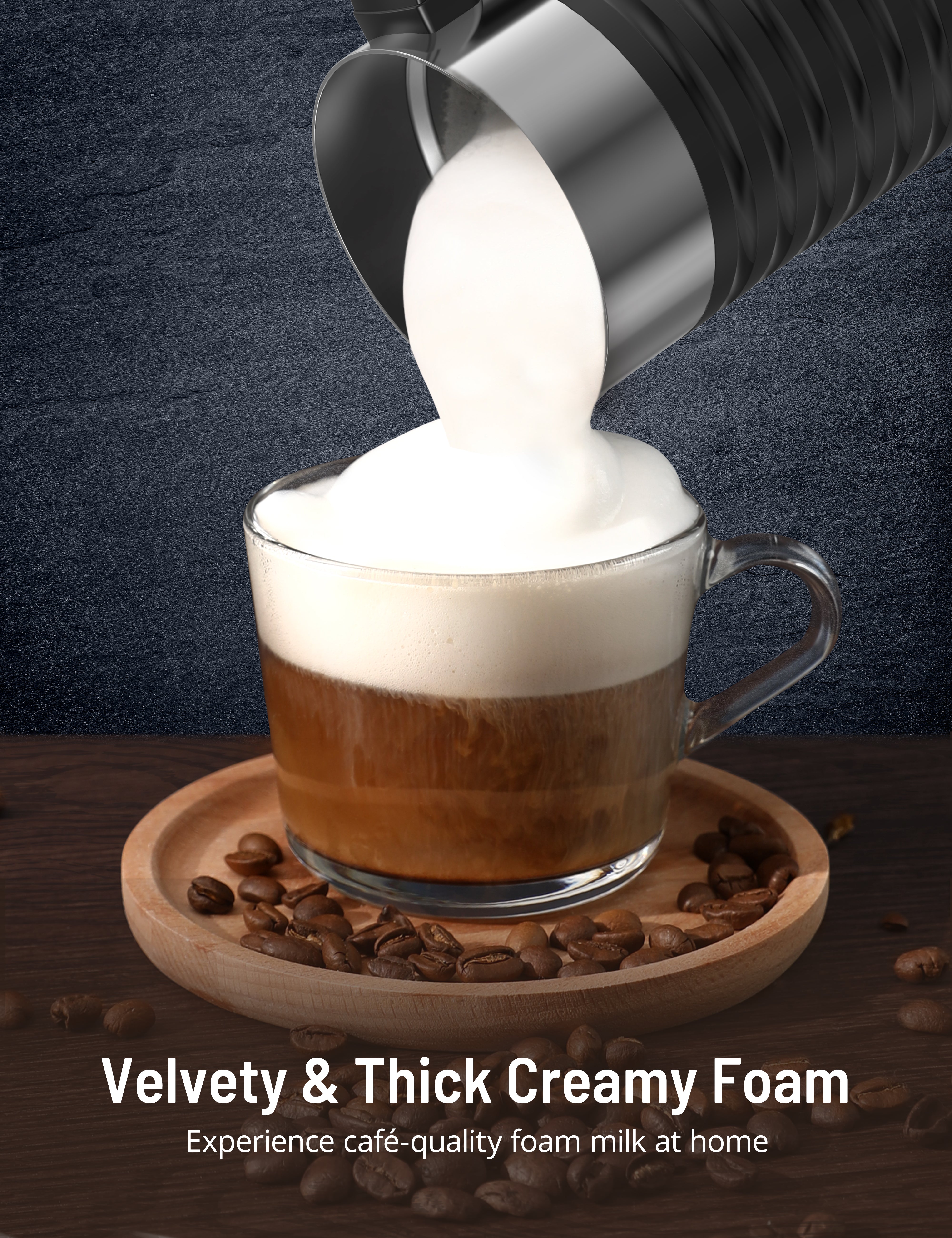 10.1oz. 4-in-1 Milk Frother and Steamer with Handle