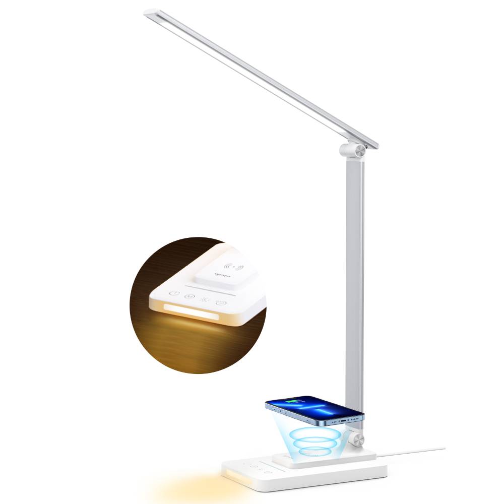 New LED Desk Lamp 48 with QI-Enabled Tech, Real Stable WIRELESS Fast Charging 2024