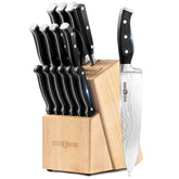 PARIS RHÔNE 16-Piece all-in-One High-Carbon Stainless Steel Knife Set with Block